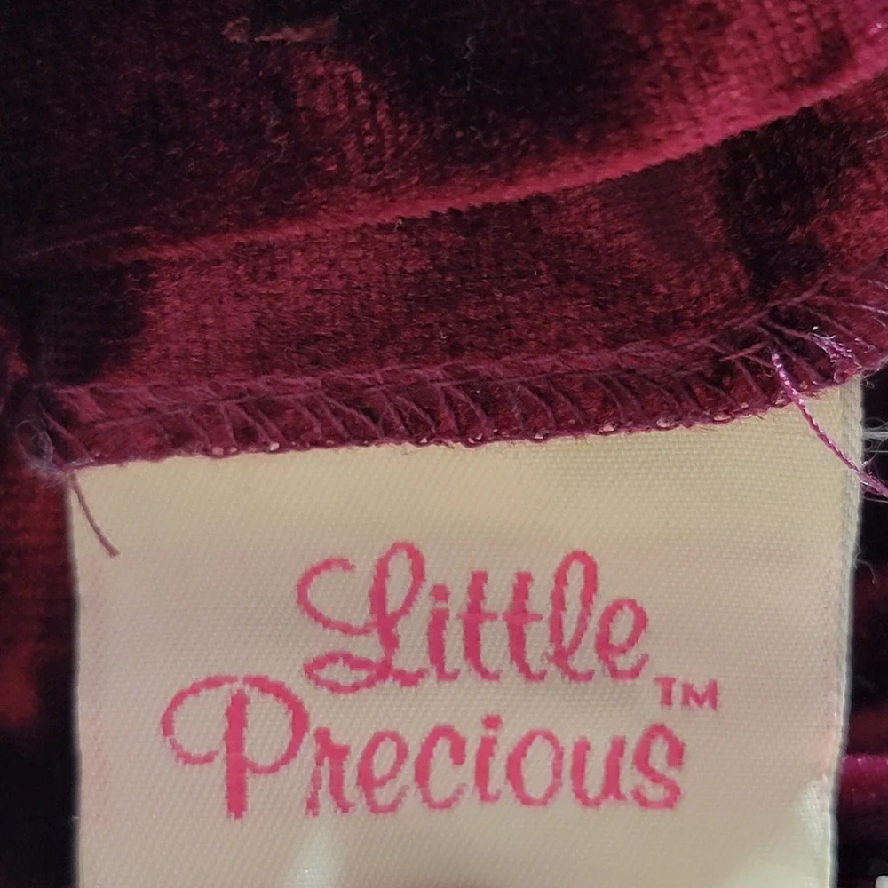 Little Precious‎ Vintage Burgundy Velvet Lace Dress Girls 24M Holiday Christmas